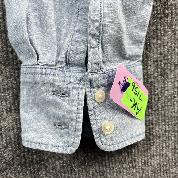 J.Crew Small Womens Top Button Down Chambray Long Sleeve Blouse - Picture 4 of 12